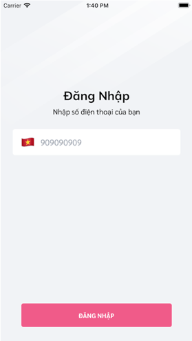 Đăng nhập ứng dụng dễ dàng bằng số điện thoại khách hàng